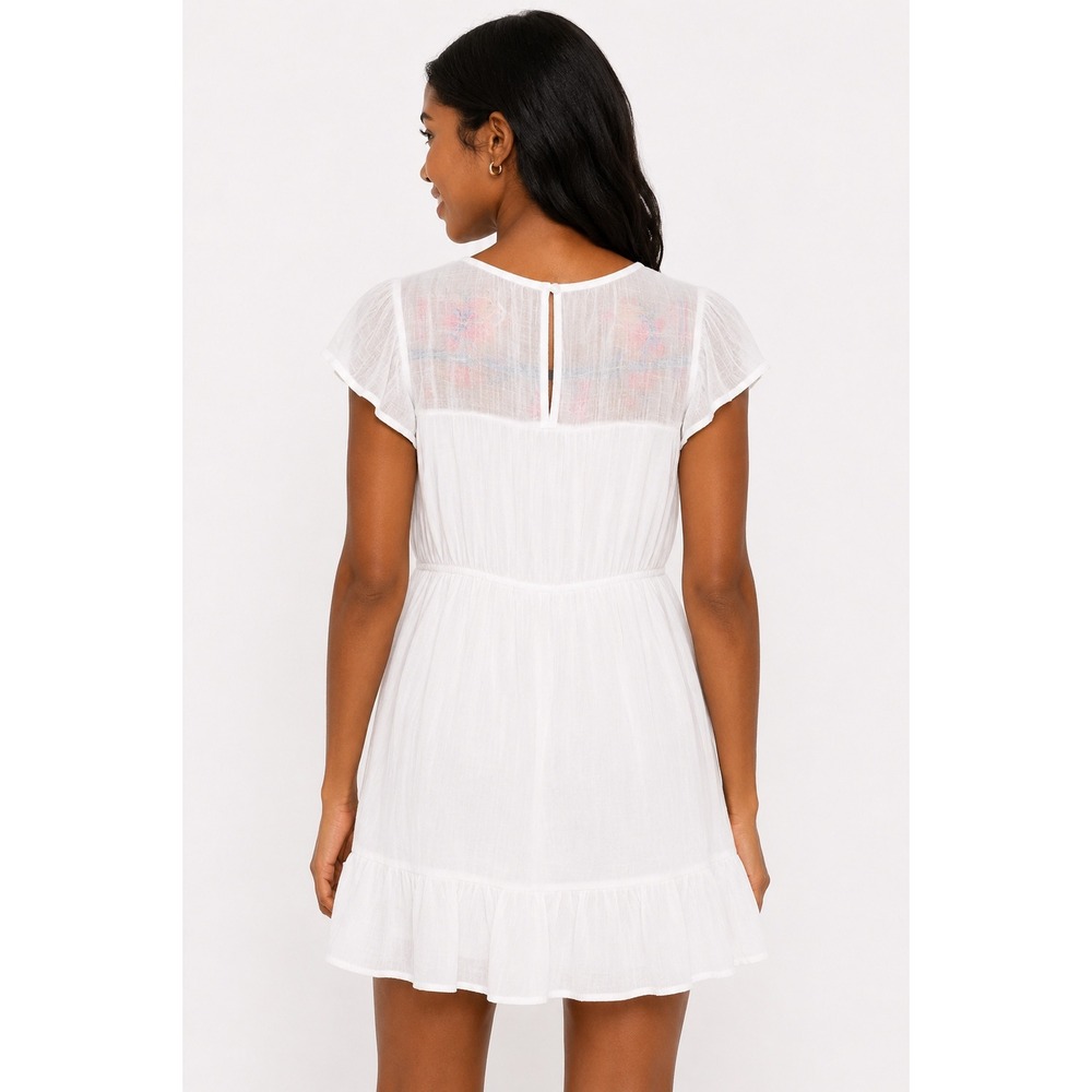 MINE White Embroidered Flutter Sleeve Dress - Picture 2 of 7